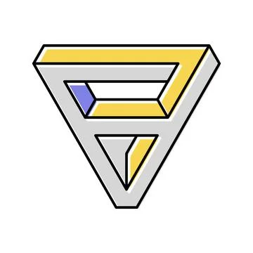 Triangle impossible geometric shape color icon vector illustration Stock Illustration