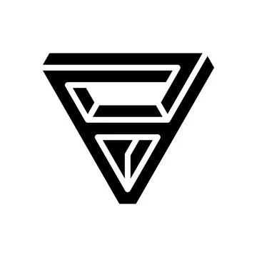 Triangle impossible geometric shape glyph icon vector illustration Illustrazione stock