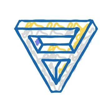 Triangle impossible geometric shape icon doodle illustration Stock Illustration