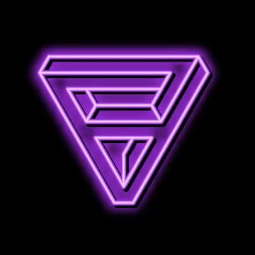 Triangle impossible geometric shape neon glow icon illustration Illustrazione stock