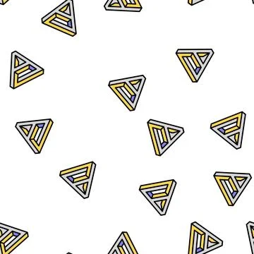 Triangle impossible geometric shape vector seamless pattern Illustrazione stock