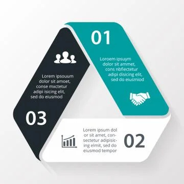 Triangle infographic. Diagram, graph, presentation. Stock Illustration