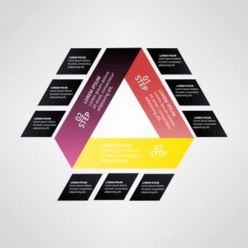 Triangle infographic steps design Stock Illustration
