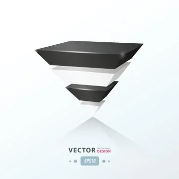 Triangle infographic template  black and white color Illustrazione stock