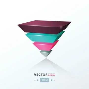 Triangle infographic template   black, pink, Purple, blue color Stock-Illustration