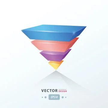 Triangle infographic template  pink, blue, orange, Purple color Stock Illustration