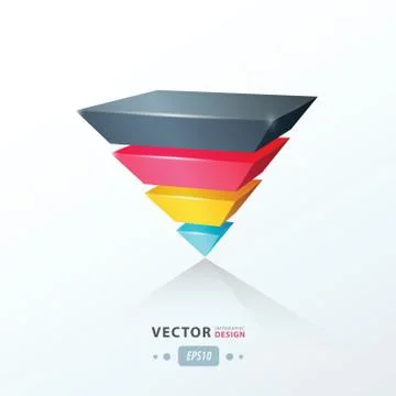 Triangle infographic template pink, blue, yellow Stock Illustration