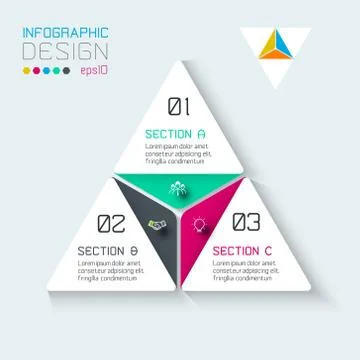 Triangle infographics on vector graphic art. Stock Illustration