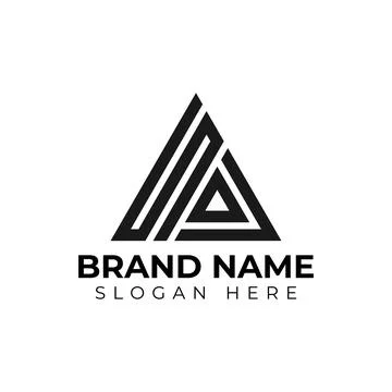 Triangle with initial letter SA. Logo design template Stock Illustration