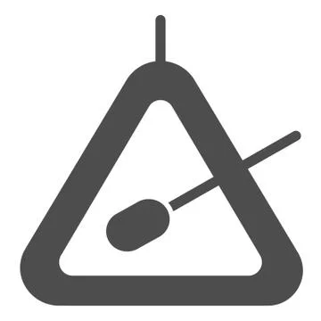 Triangle instrument solid icon. Percussion instrument vector illustration Stock Illustration