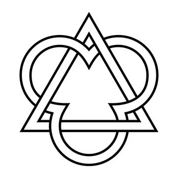 Triangle interlaced with three circle segments, a Trinity emblem Stock Illustration