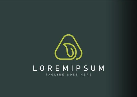 Triangle leaf logo design. Icon vector illustration of minimalist triangle na 스톡 일러스트