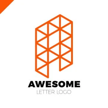 Triangle Letter A Logo Icon. Simple isometric logotype Illustrazione stock