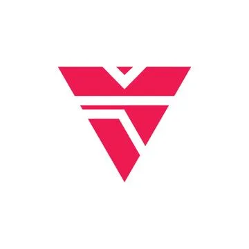 Triangle letter v geometric logo vector Stock Illustration
