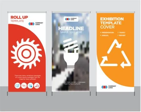 Triangle, lightbulb, saw blade roll up Stock Illustration