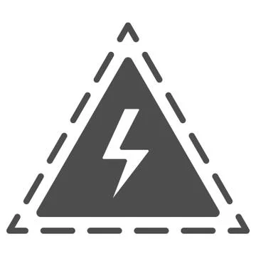 Triangle with lightning solid icon, science concept, Danger high voltage Stockillustratie