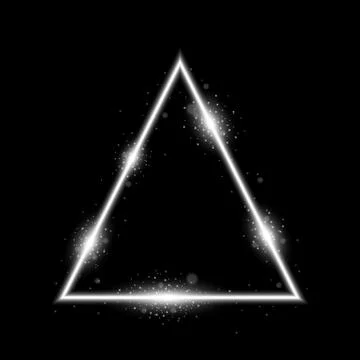 Triangle with lights and sparkles, white color Stock Illustration