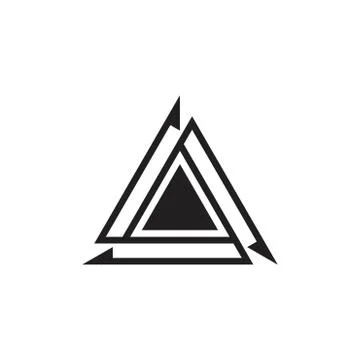 Triangle line arrow geometric design logo vector Stock Illustration