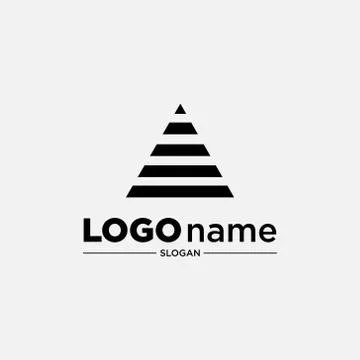 Triangle line art icon Stock Illustration