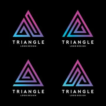 Triangle Line  Logo Design Vector Set Stock Illustration