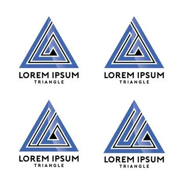 Triangle Line Logo Design Vector Stock Illustration
