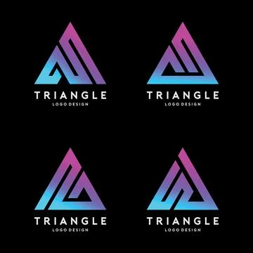 Triangle Line Logo Design Vector Illustration Stock Illustration