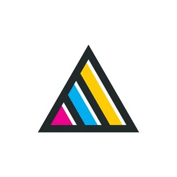 Triangle line logo vector template Stock Illustration