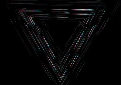 Triangle linear glitch shape abstract futuristic tech background Stock Illustration