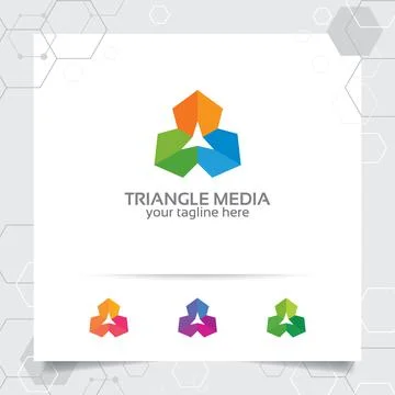 Triangle logo design concept of arrow symbol element,abstract triangle vector Stock Illustration
