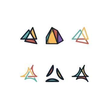 Triangle logo design templates vector Set Stock Illustration