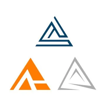 Triangle logo design vector concept illustration isolated on white background Stock Illustration