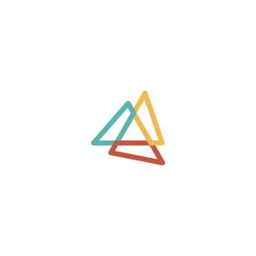 Triangle logo design vector monoline style, unique, modern Stock Illustration
