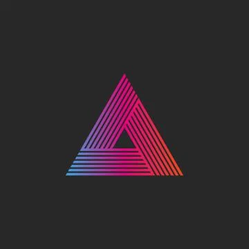 Triangle logo gradient abstract linear infinite geometric shape, intersection Stock Illustration