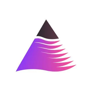 Triangle logo isolated on white background. Minimal logo design with lines Stock Illustration