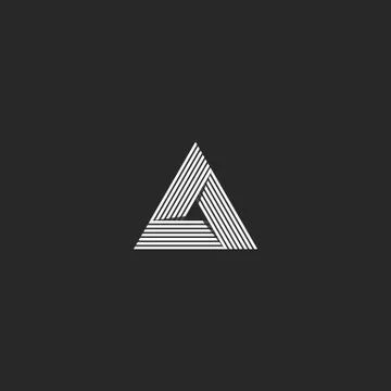 Triangle logo isometric, infinity sharp corner geometric shape illusion, hips Illustrazione stock