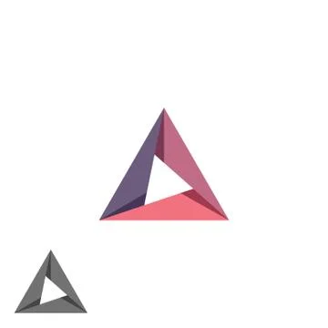 Triangle logo mockup tech shape geometric simple symbol, creative converge cy Stock Illustration