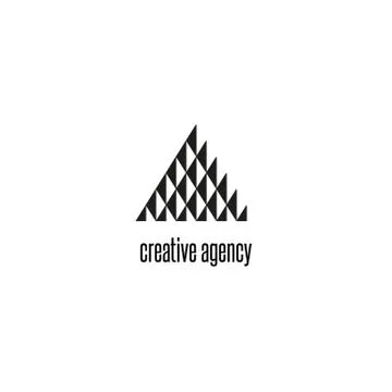 Triangle logo modern black and white geometric shape, tech brend business car Stock Illustration
