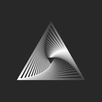 Triangle logo spiral perspective with rotation, mystic portal fractal shape.. Stock Illustration