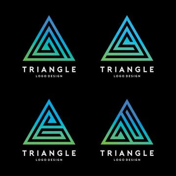 Triangle Logo Template Vector Set Stock Illustration