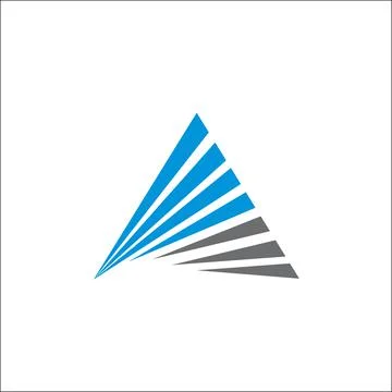 Triangle logo vector abstract A initials line template Stock Illustration