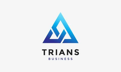 Triangle logo vector link blue color minimalism concept simple creative Stock Illustration