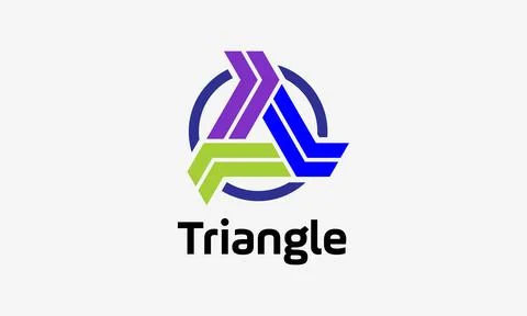 Triangle logo vector link blue color minimalism concept simple creative Stock Illustration