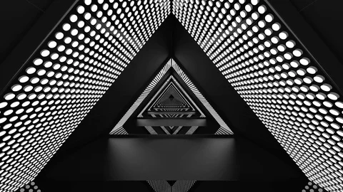 Triangle Loop Abstract Futuristic Background Tunnel Stock Footage 108588127