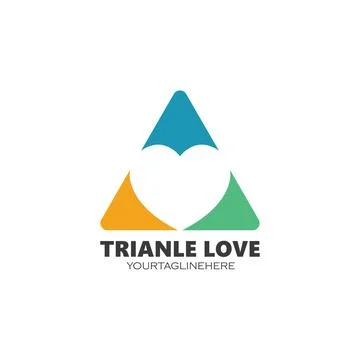 Triangle Love Logo Vector icon illustration design Illustration