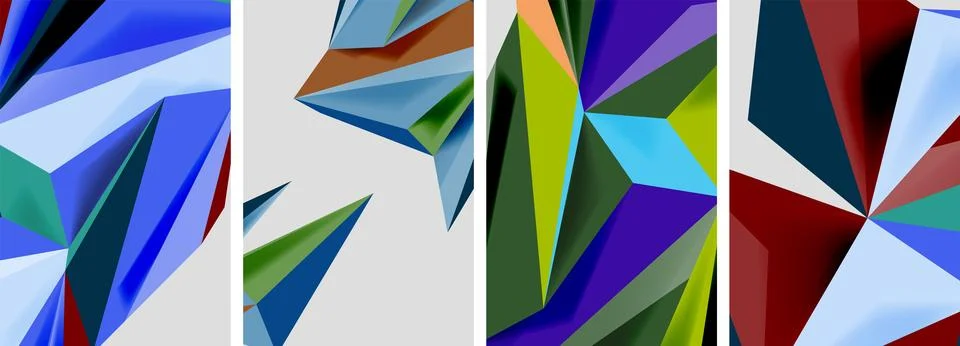 Triangle low poly mosaic posters. Vector illustration For Wallpaper, Banner 스톡 일러스트