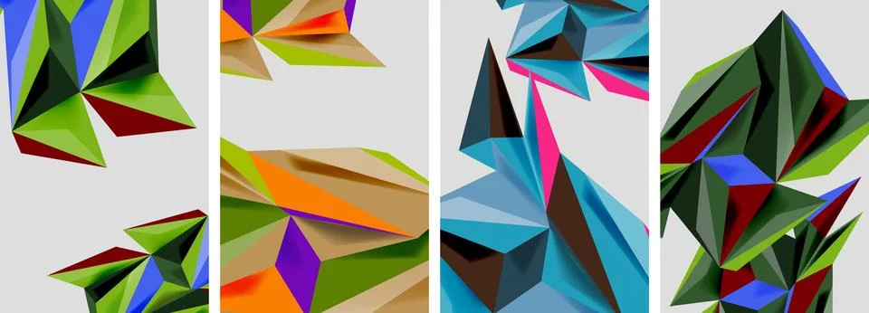 Triangle low poly mosaic posters. Vector illustration For Wallpaper, Banner 스톡 일러스트