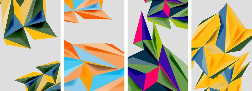 Triangle low poly mosaic posters. Vector illustration For Wallpaper, Banner 库存插图