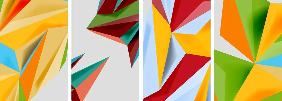 Triangle low poly mosaic posters. Vector illustration For Wallpaper, Banner 스톡 일러스트