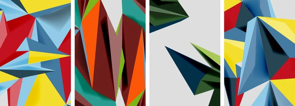 Triangle low poly mosaic posters. Vector illustration For Wallpaper, Banner Illustrazione stock