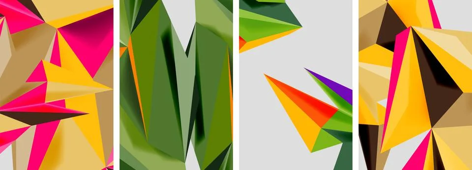 Triangle low poly mosaic posters. Vector illustration For Wallpaper, Banner Ilustração Stock